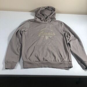 Guess Hoodie‎ Sweatshirt Womens Medium Lt. Brown Sequin Streetwear Casual Skater